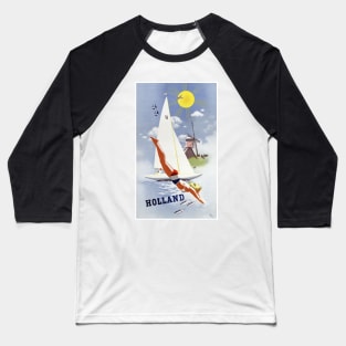 Vintage Travel Poster The Netherlands Holland Baseball T-Shirt